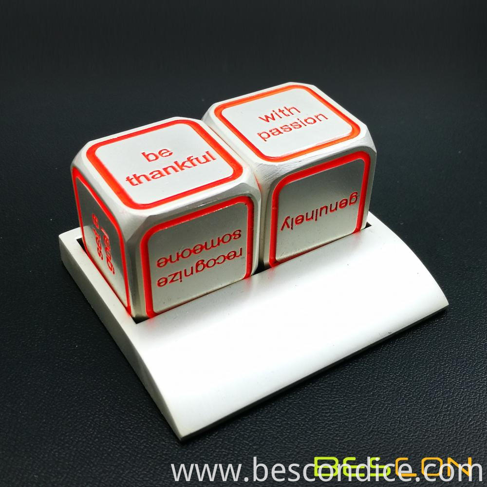 Promotional Motivational Solid Metallic Dice Set 2